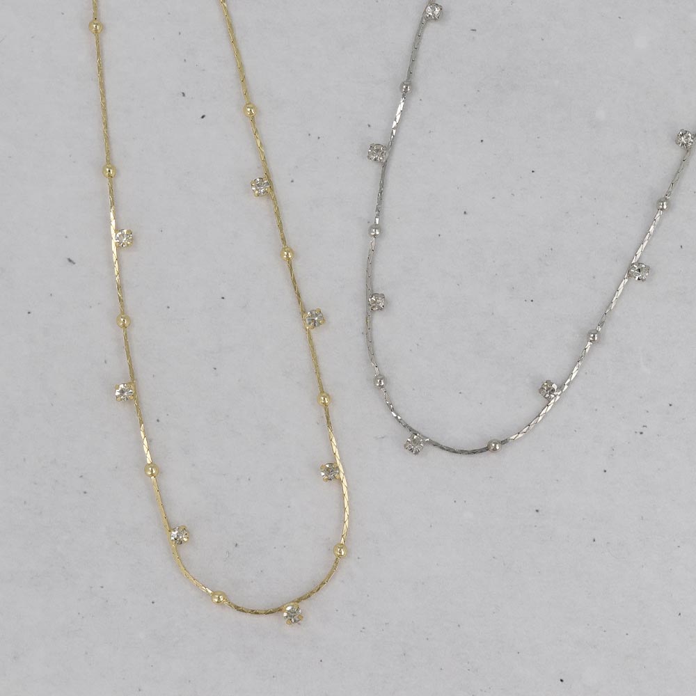 Stone and Ball Station Necklace