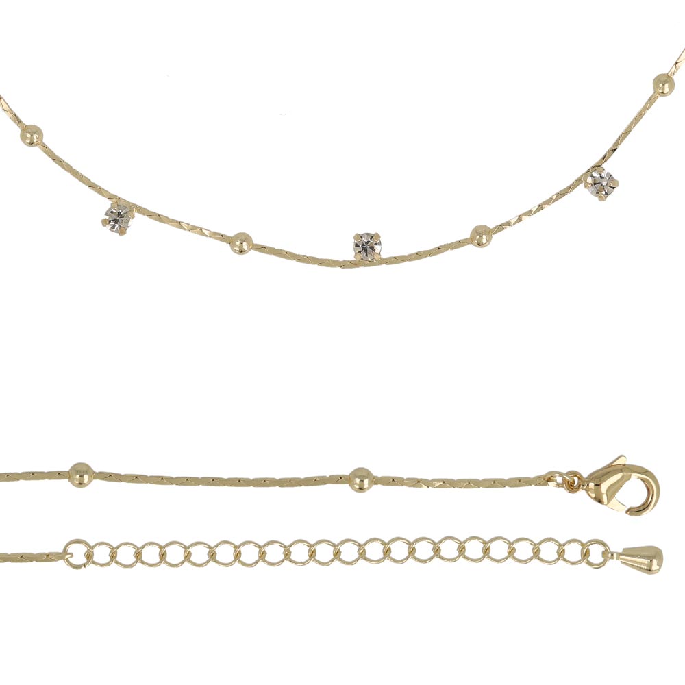 Stone and Ball Station Necklace