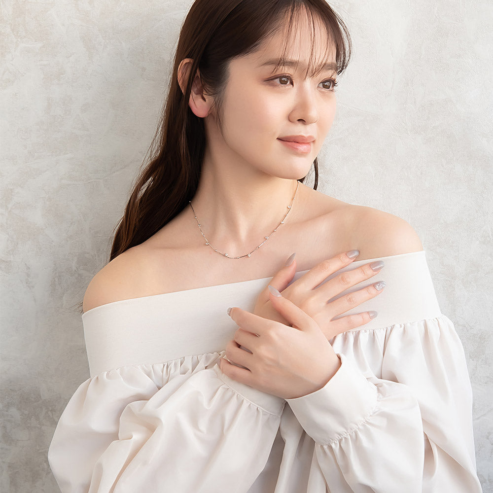 Stone and Ball Station Necklace