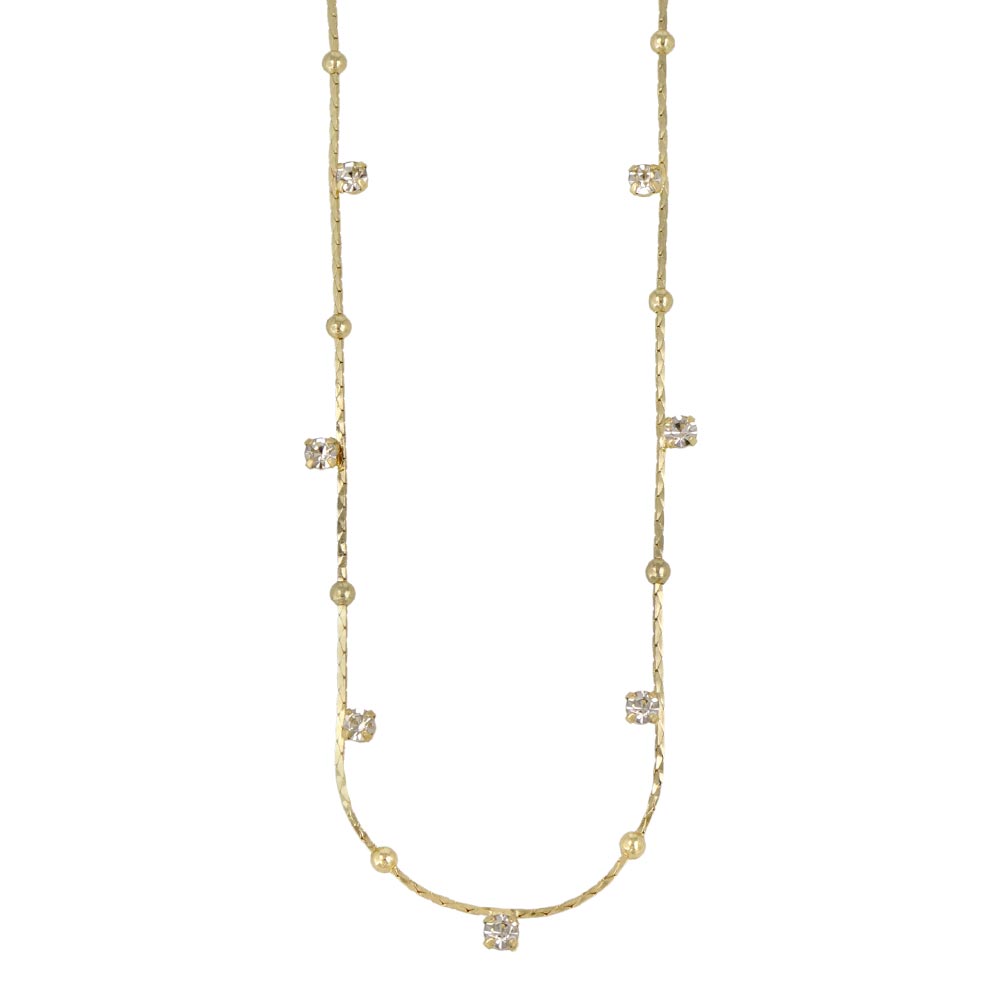 Stone and Ball Station Necklace