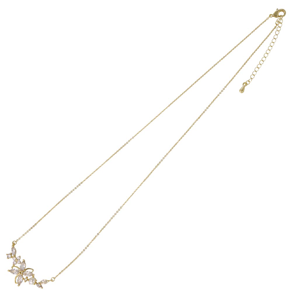 CZ Flower Ornate Necklace