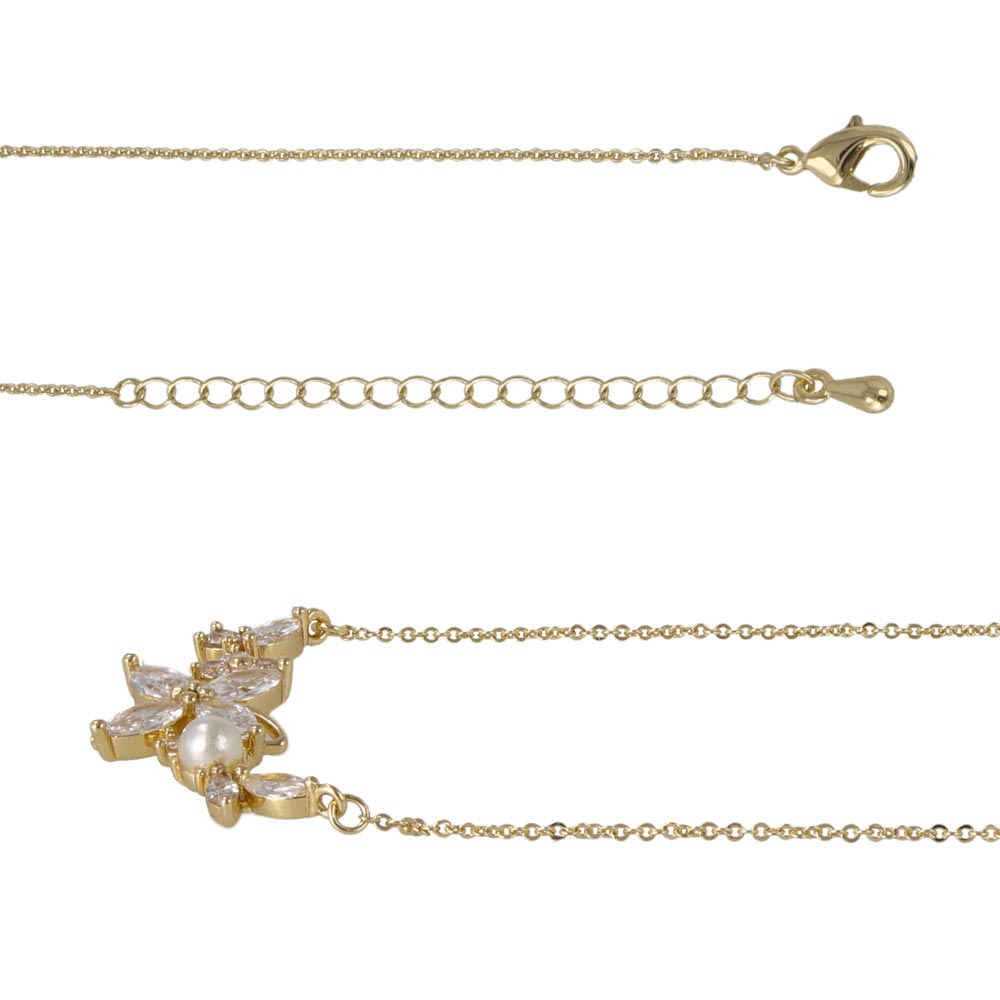 CZ Flower Ornate Necklace