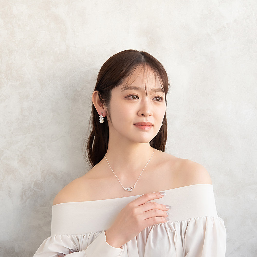 CZ Flower Ornate Necklace