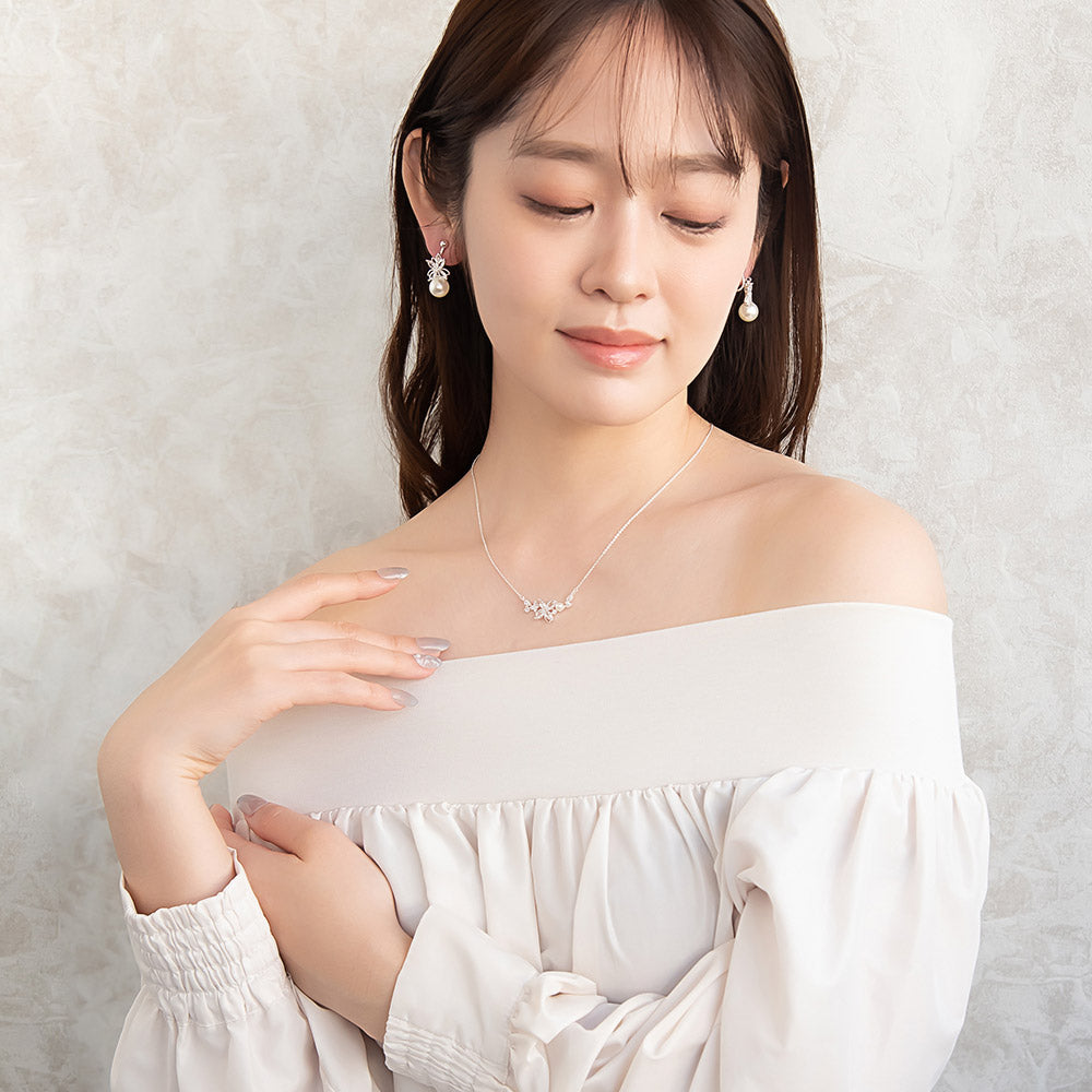 CZ Flower Ornate Necklace