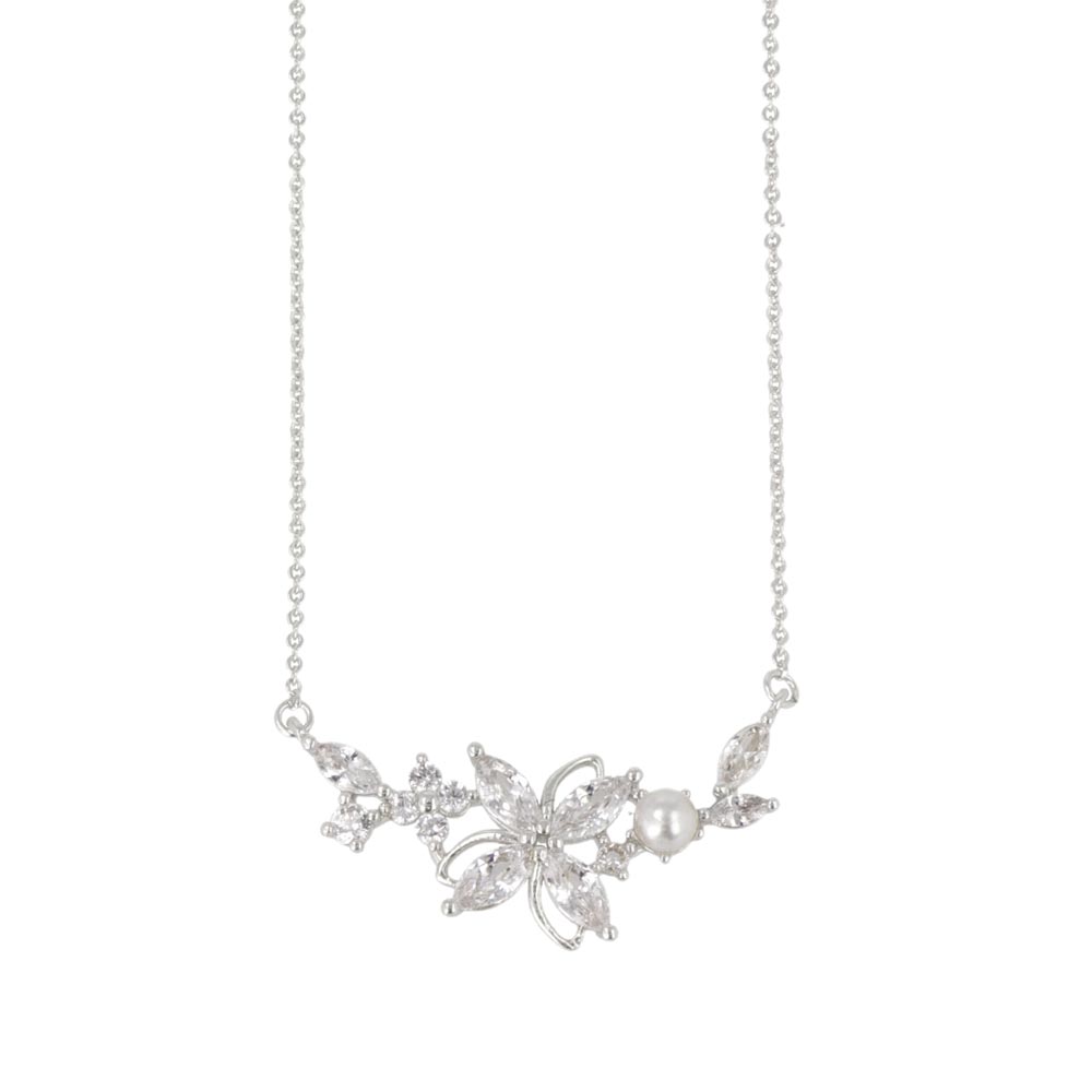 CZ Flower Ornate Necklace