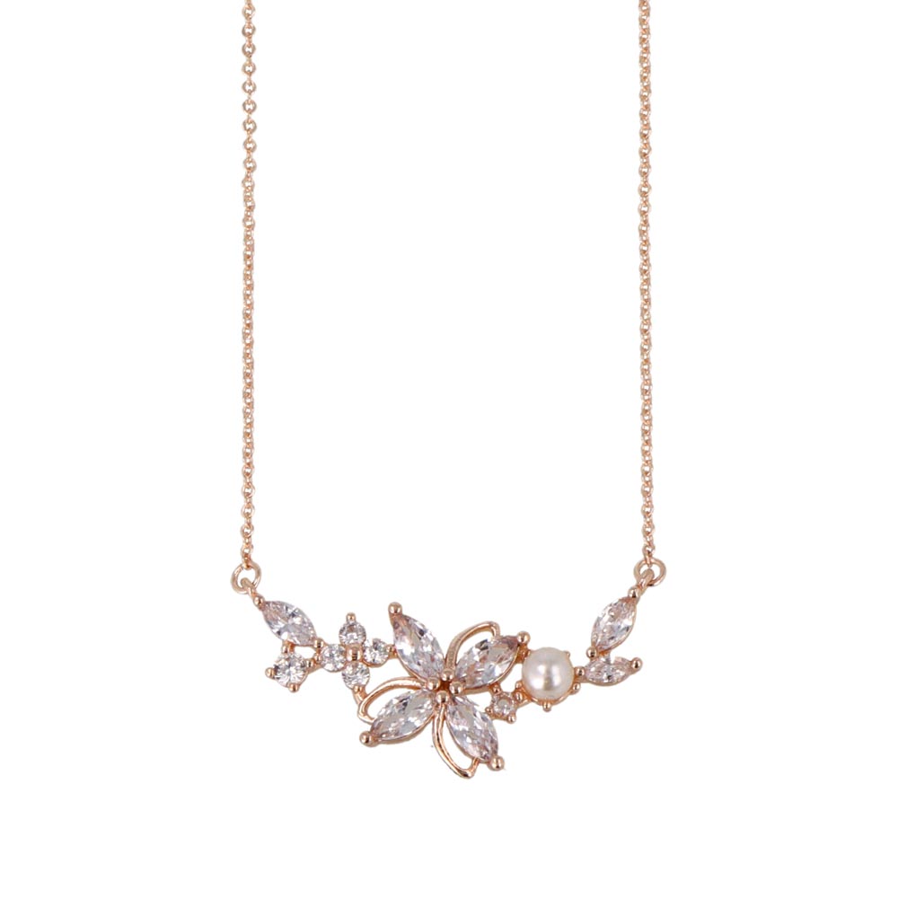 CZ Flower Ornate Necklace