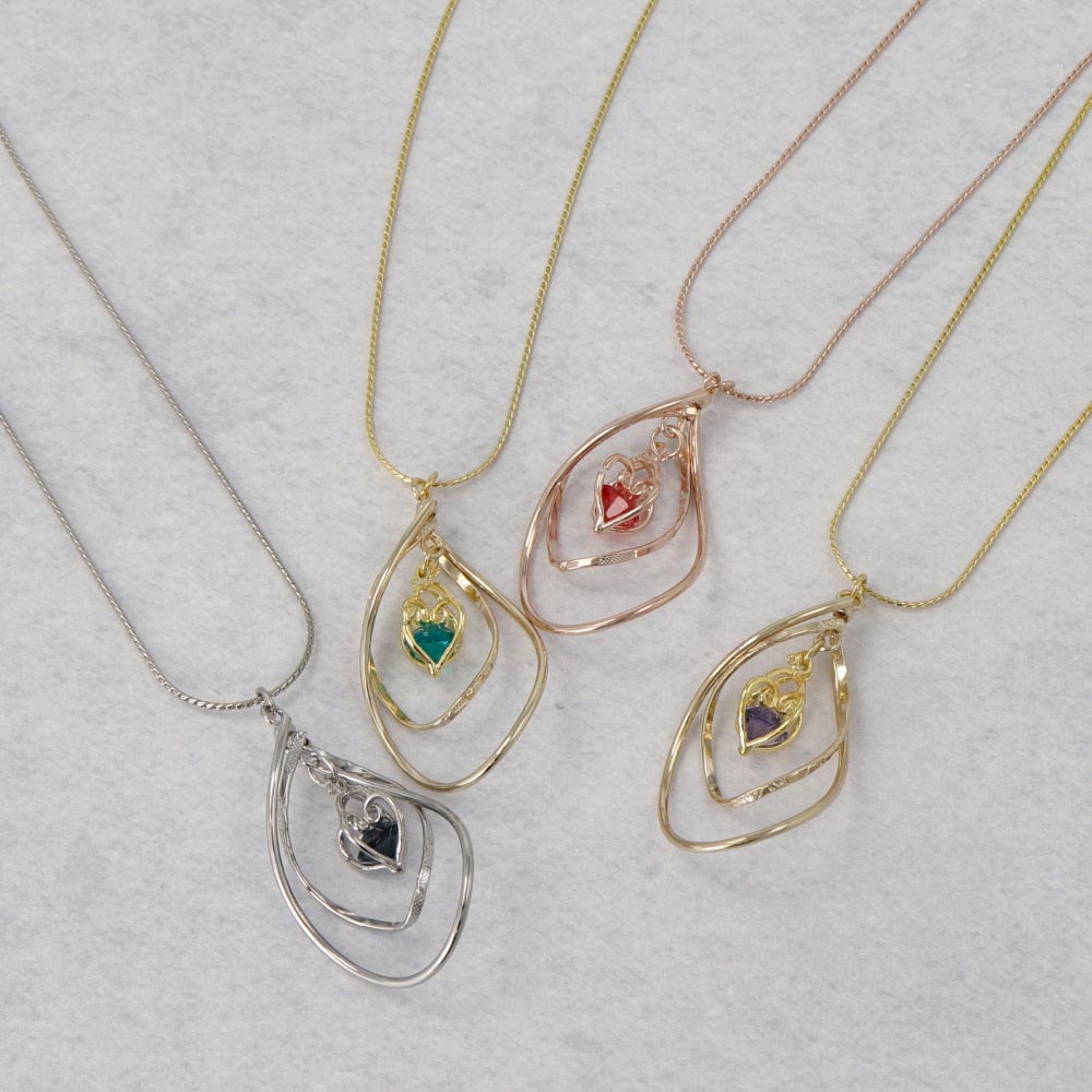 Twist Heart Cage Slider Necklace