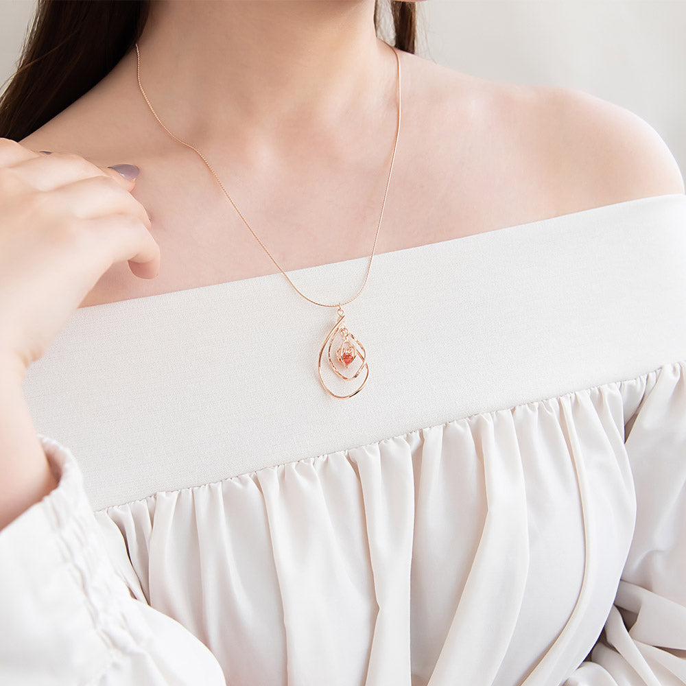 Twist Heart Cage Slider Necklace