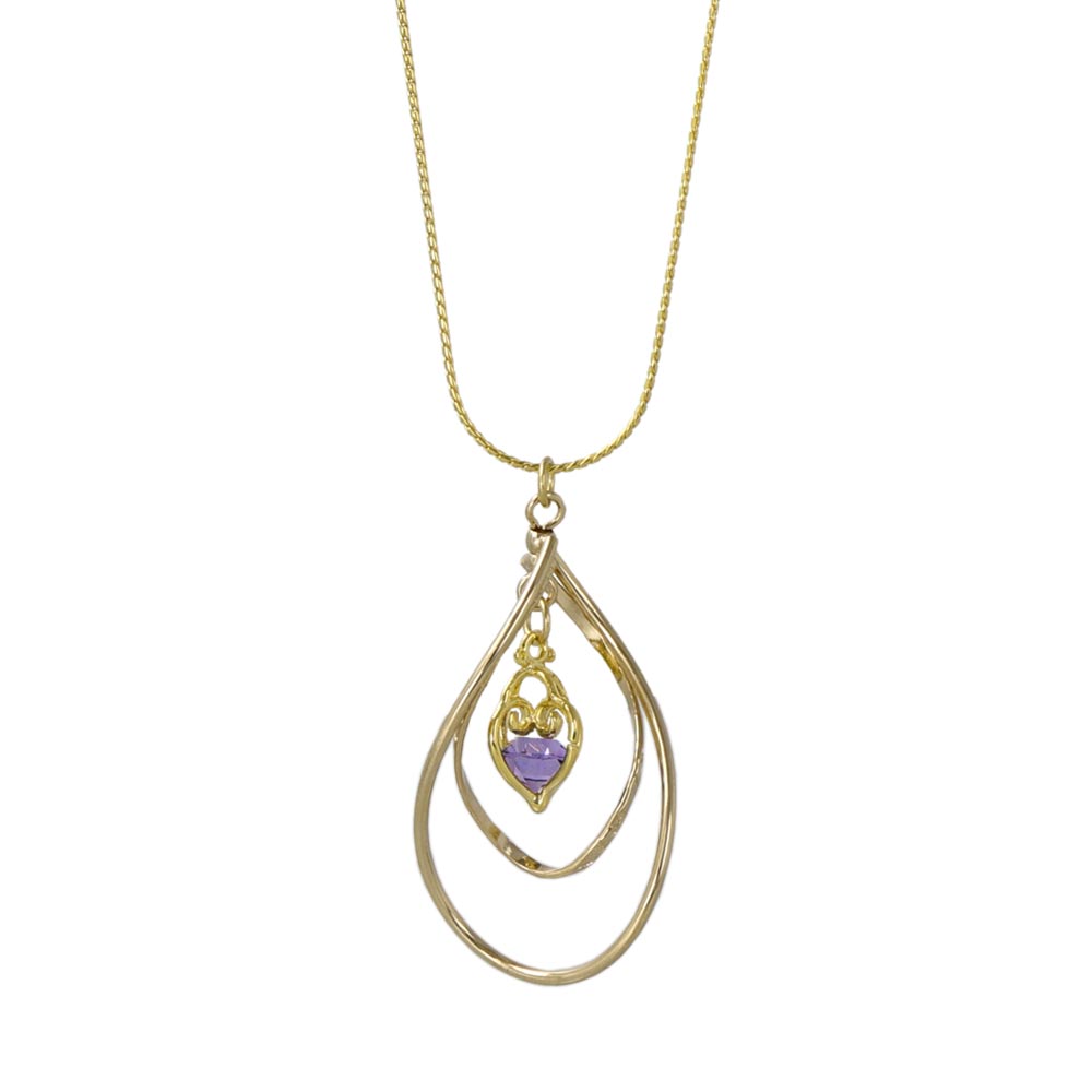 Twist Heart Cage Slider Necklace