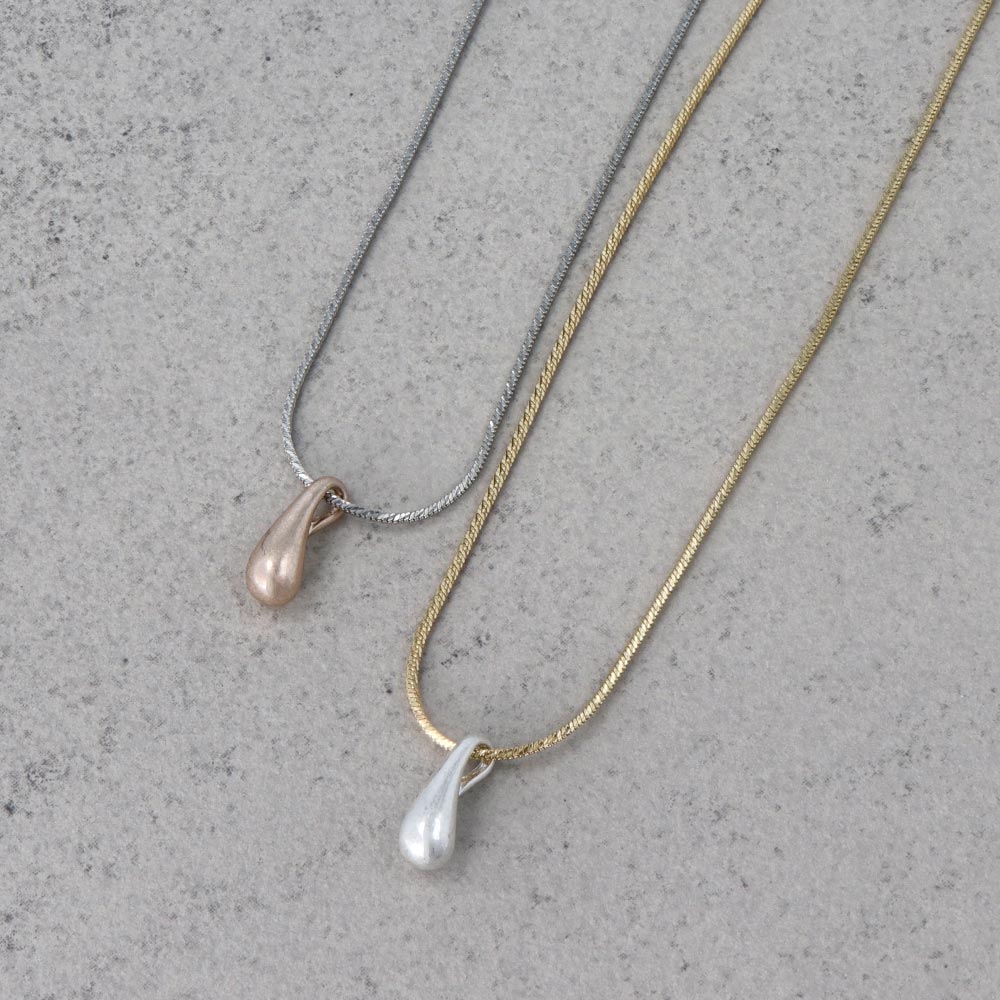 Puffed Teardrop Slider Necklace
