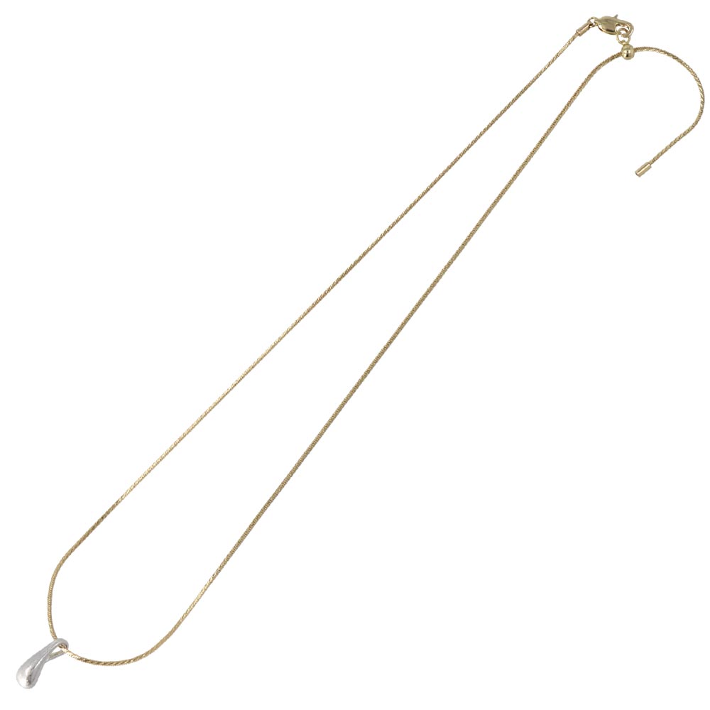 Puffed Teardrop Slider Necklace