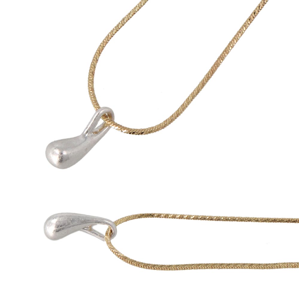 Puffed Teardrop Slider Necklace