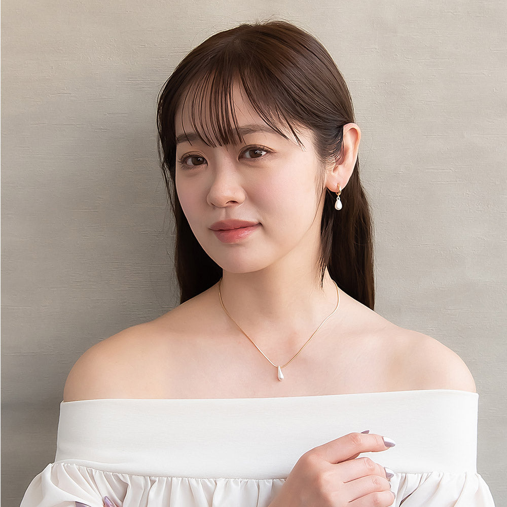 Puffed Teardrop Slider Necklace