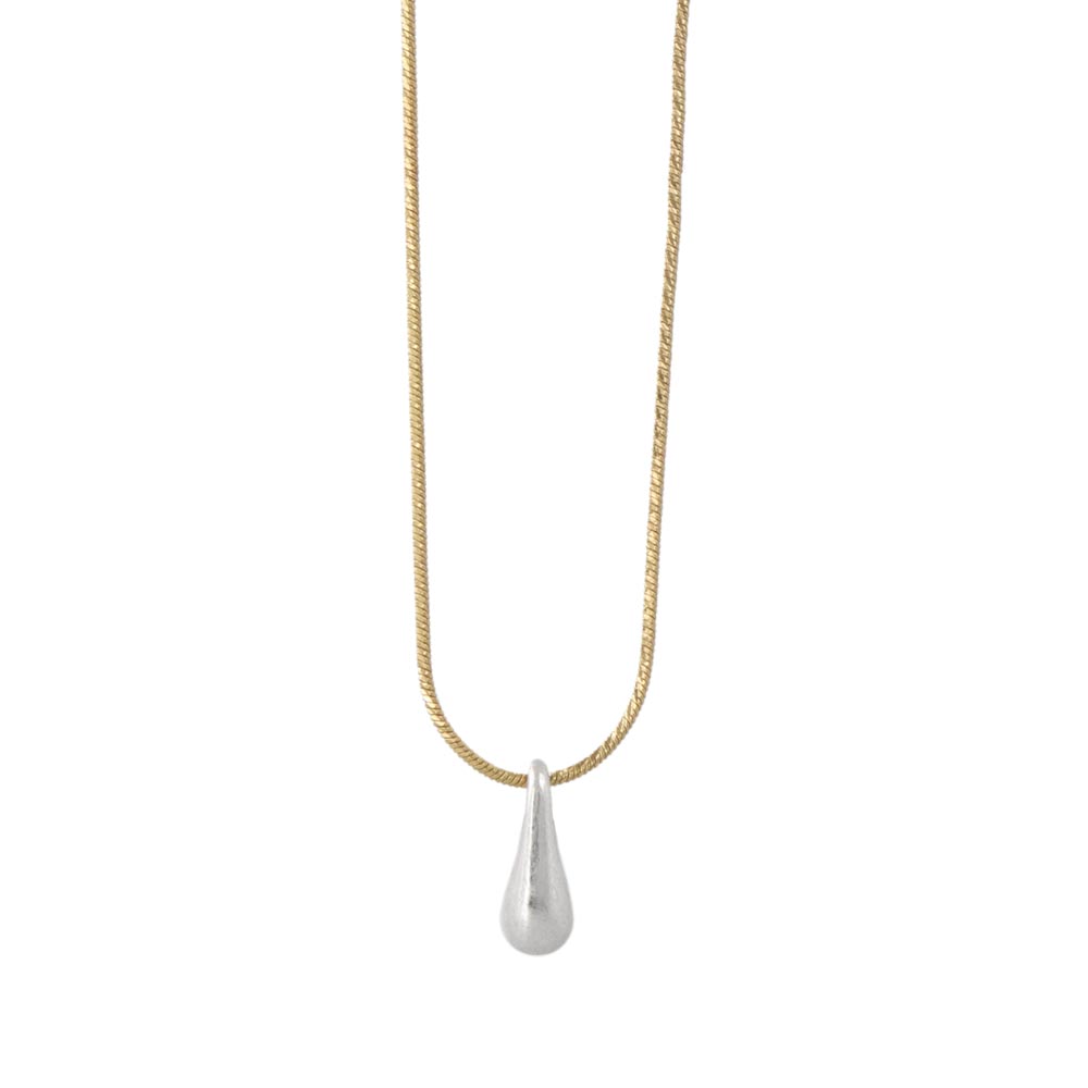Puffed Teardrop Slider Necklace