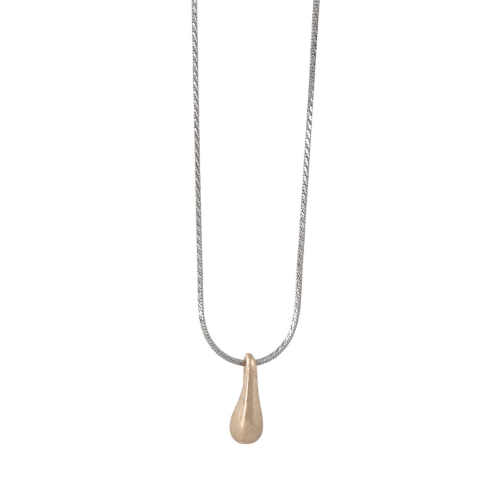 Puffed Teardrop Slider Necklace