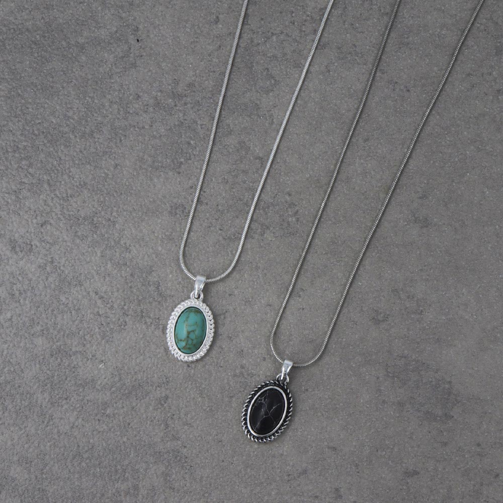 Oval Concho Pendant Necklace - osewaya