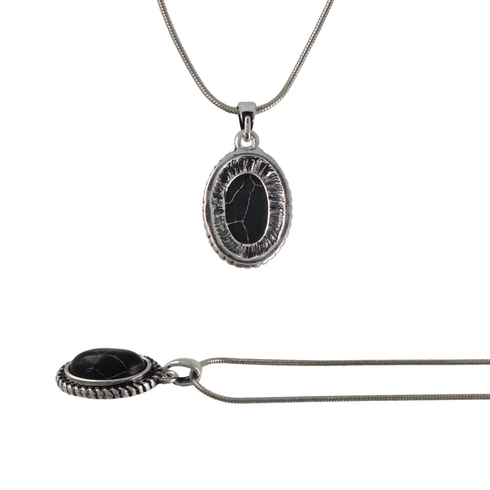Oval Concho Pendant Necklace