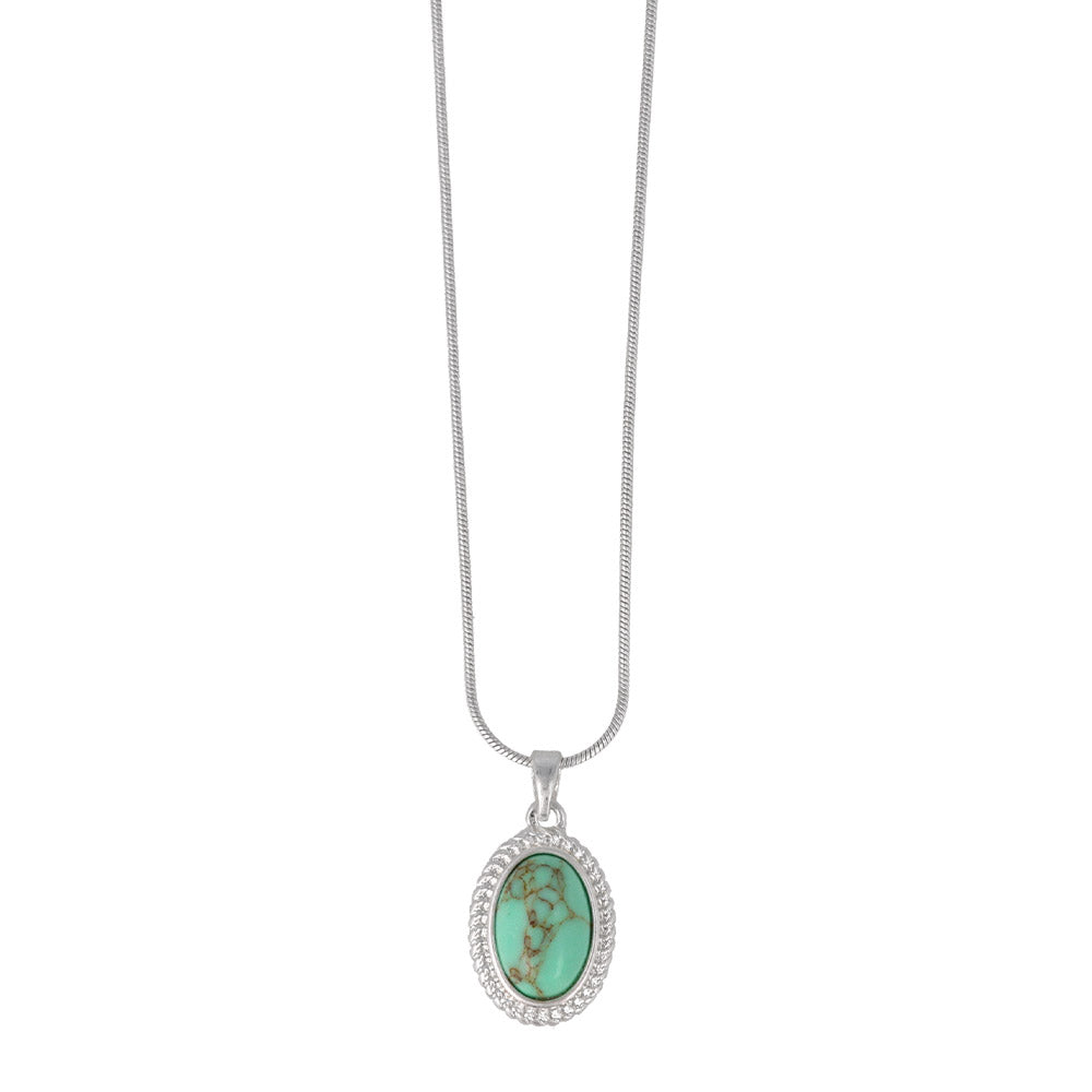 Oval Concho Pendant Necklace