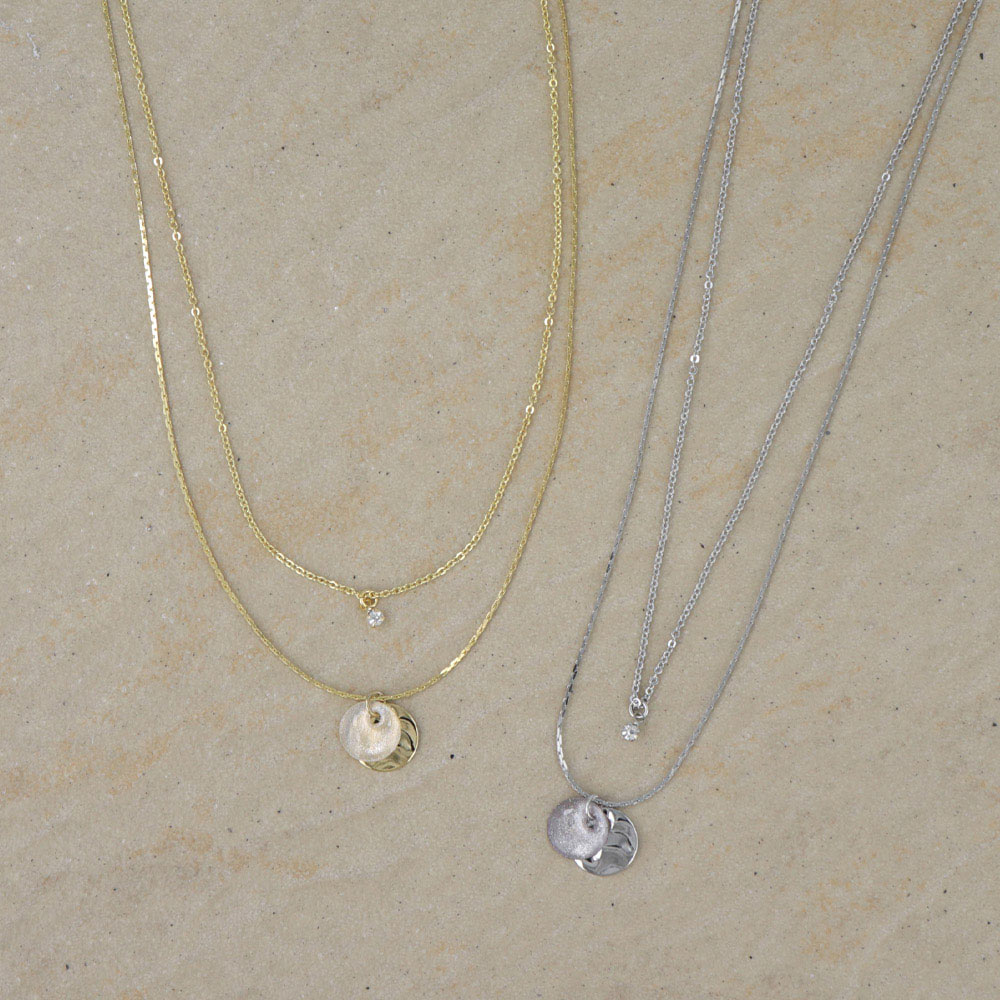 Shell Disc Layered Necklace