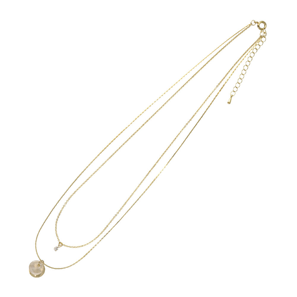 Mixed Double Disc Layered Necklace