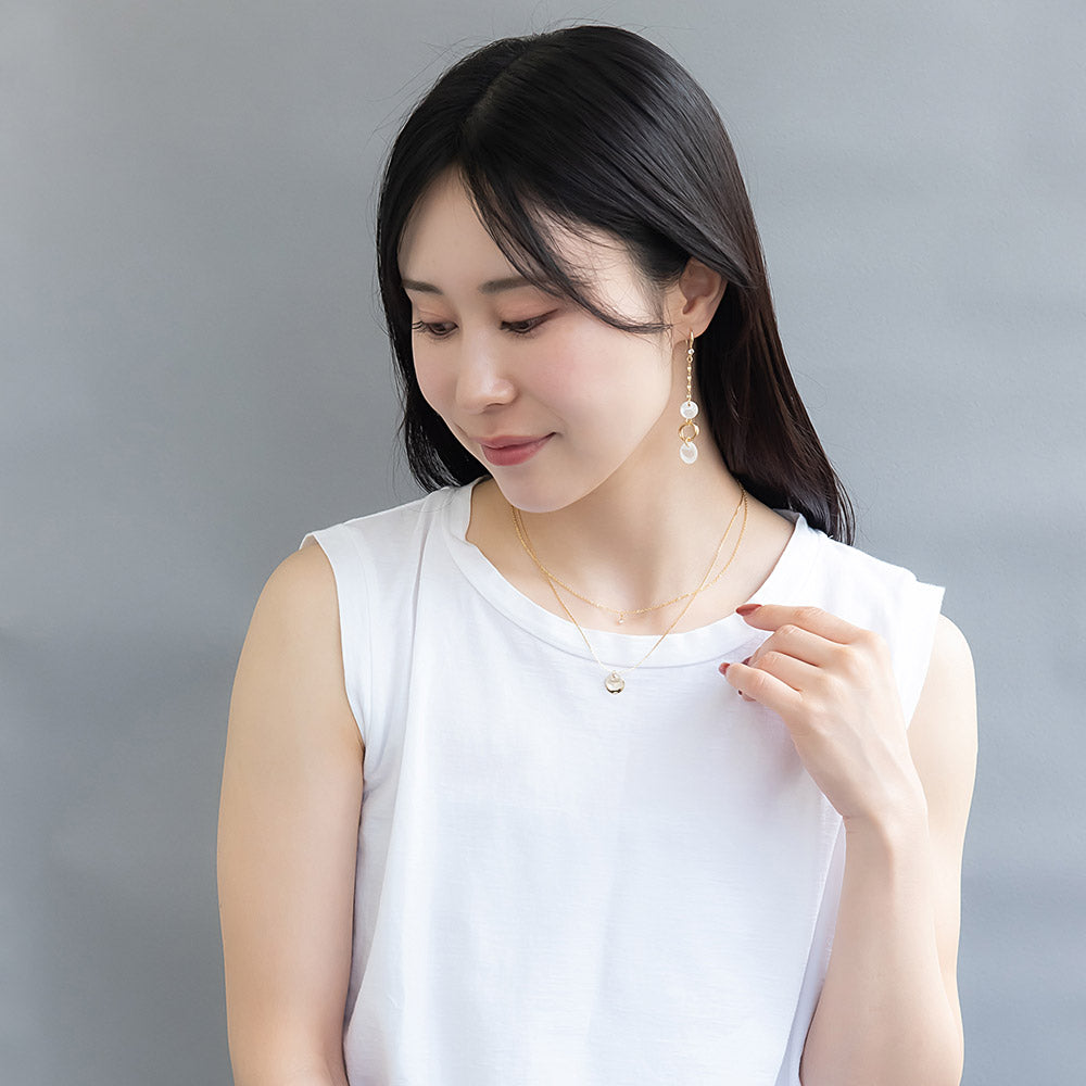 Mixed Double Disc Layered Necklace