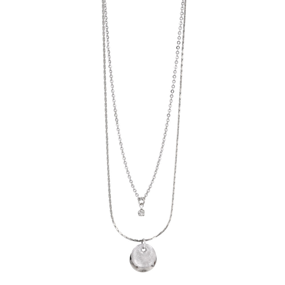 Mixed Double Disc Layered Necklace