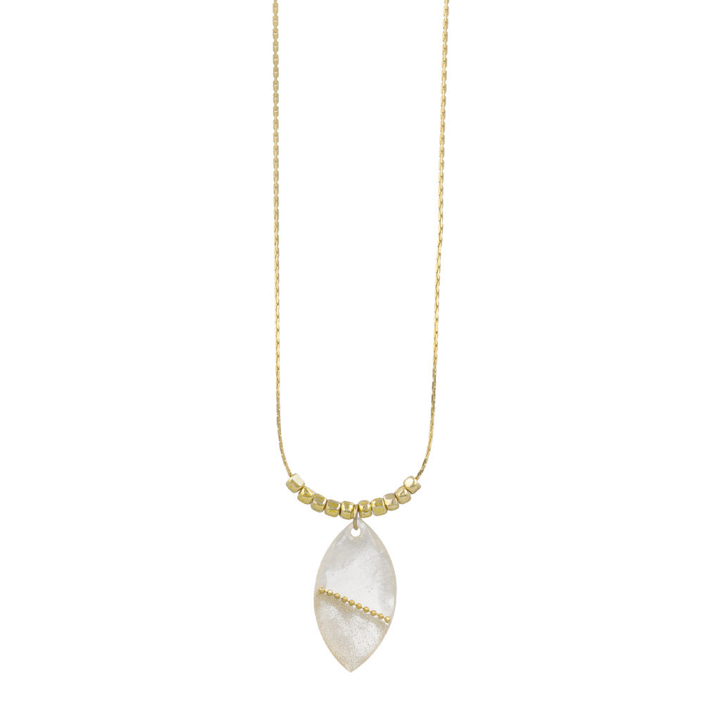 Almond Shaped Shell Pendant Necklace