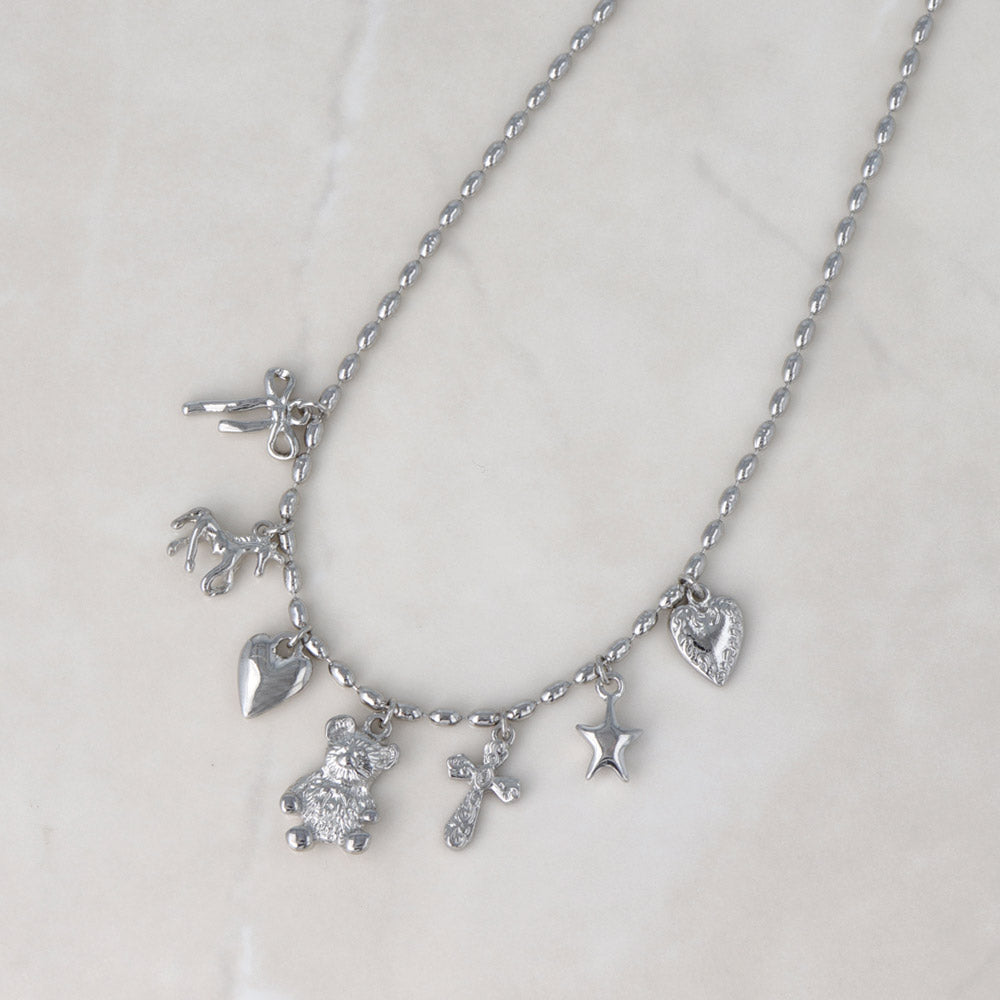 Fancy Mixed Charm Ball Chain Necklace - osewaya