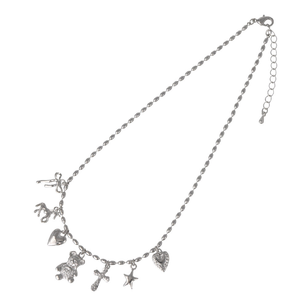 Fancy Mixed Charm Ball Chain Necklace