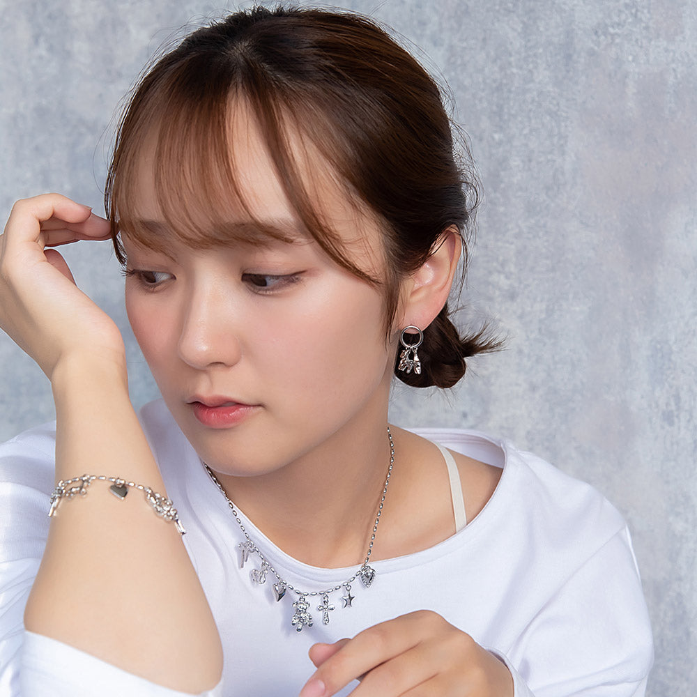 Fancy Mixed Charm Ball Chain Necklace