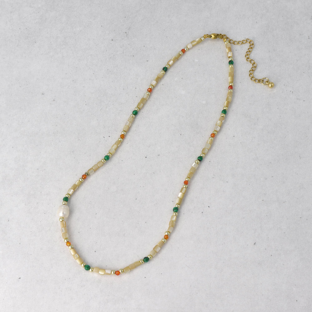 Mixed Bead Stainless Steel Necklace