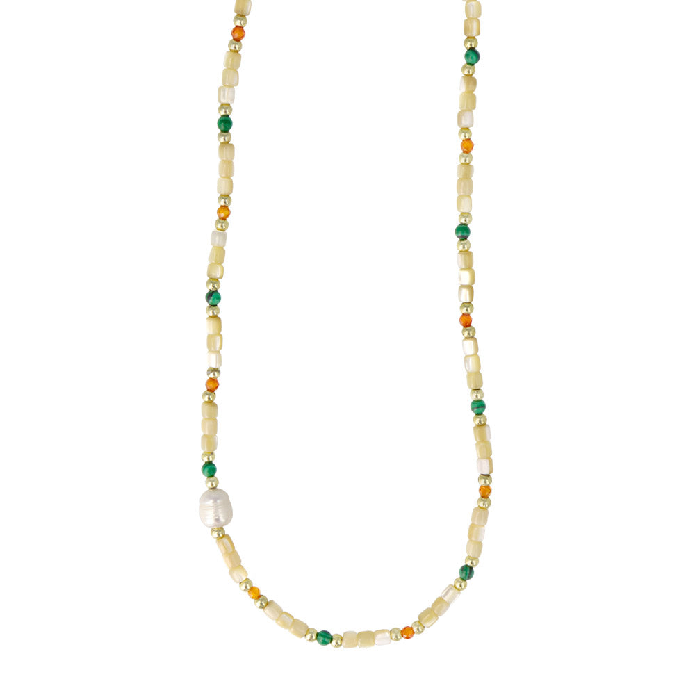 Mixed Bead Stainless Steel Necklace