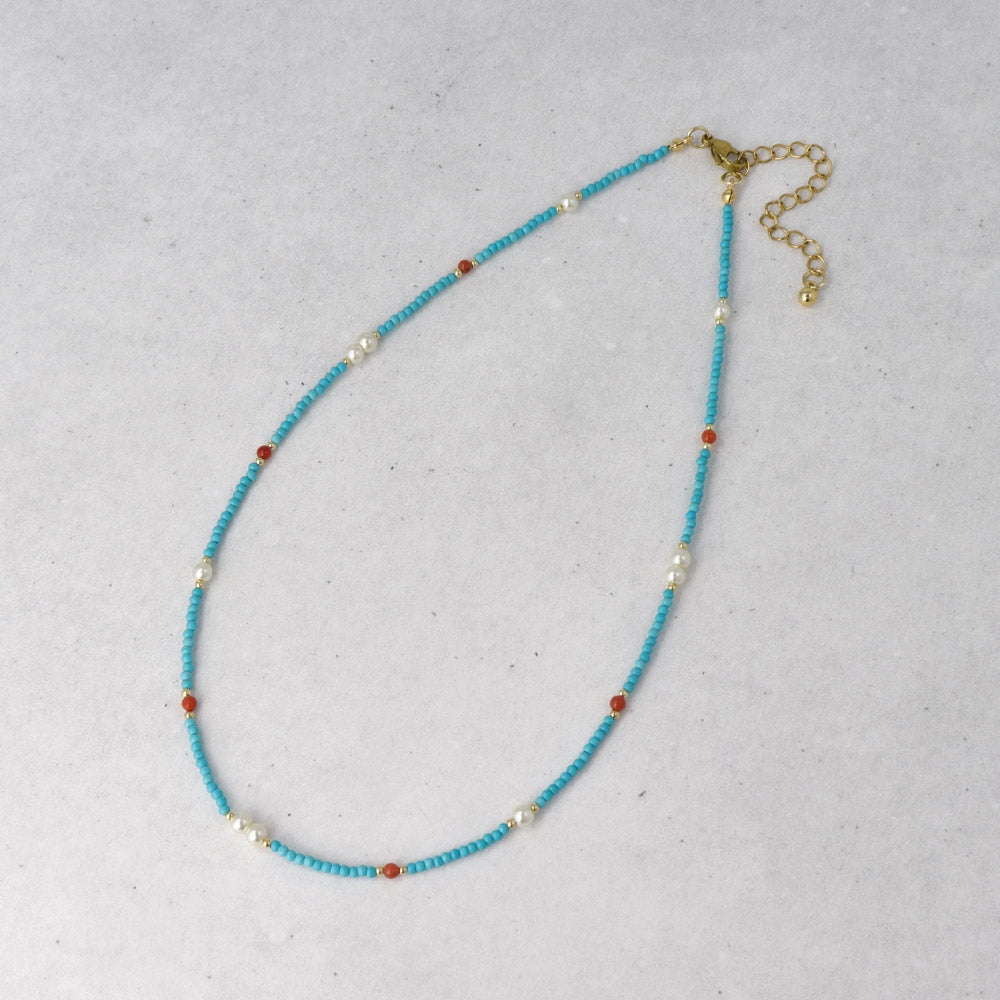 Mixed Bead Stainless Steel Necklace