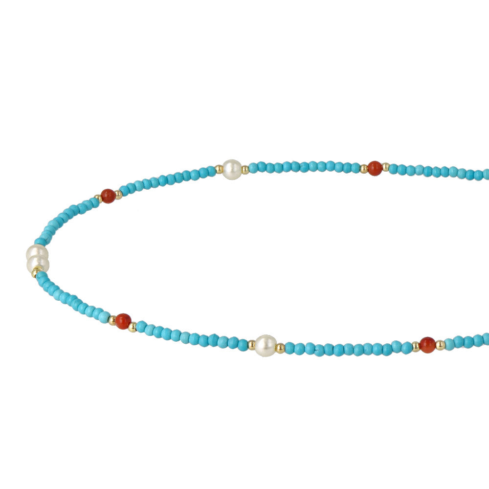 Mixed Bead Stainless Steel Necklace