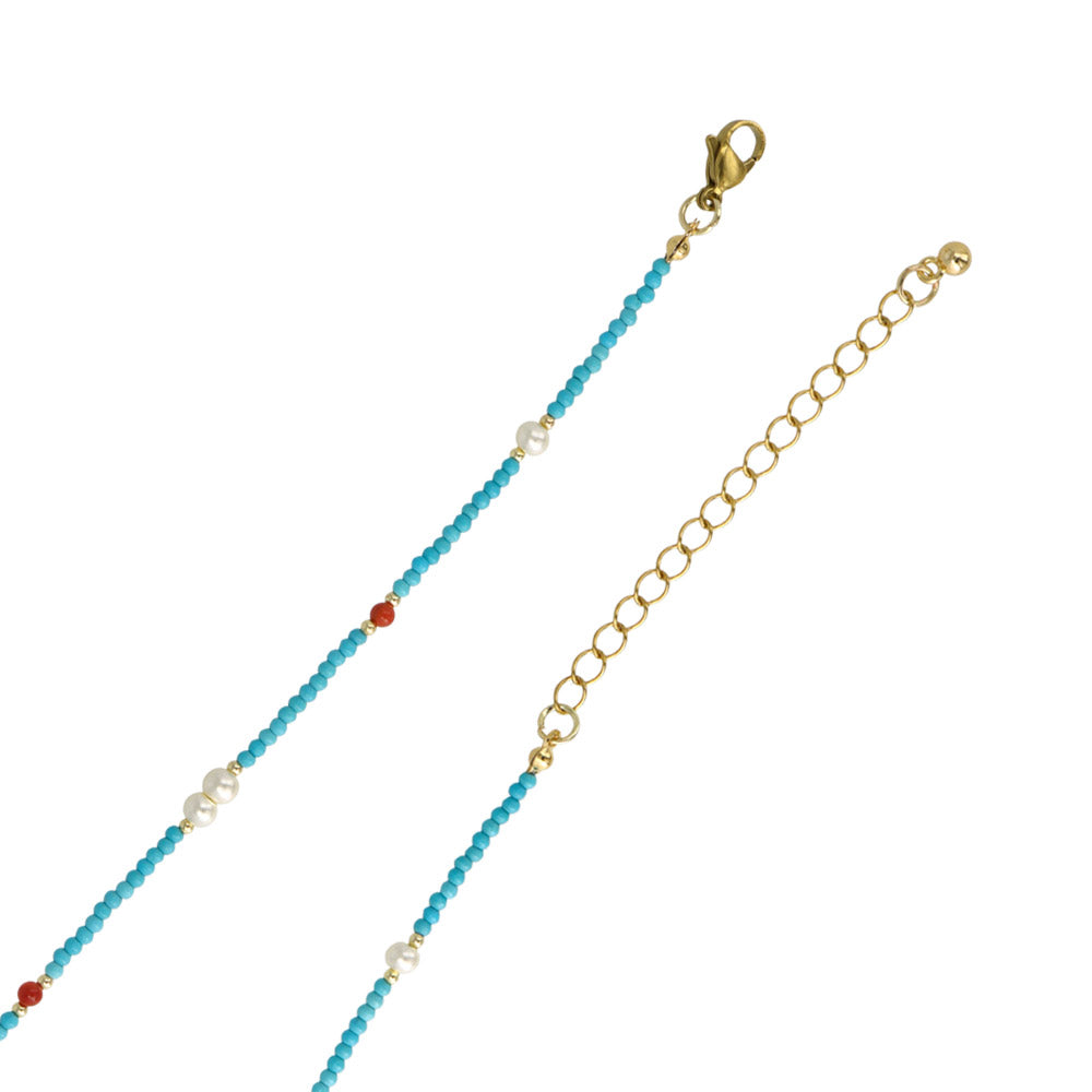 Mixed Bead Stainless Steel Necklace