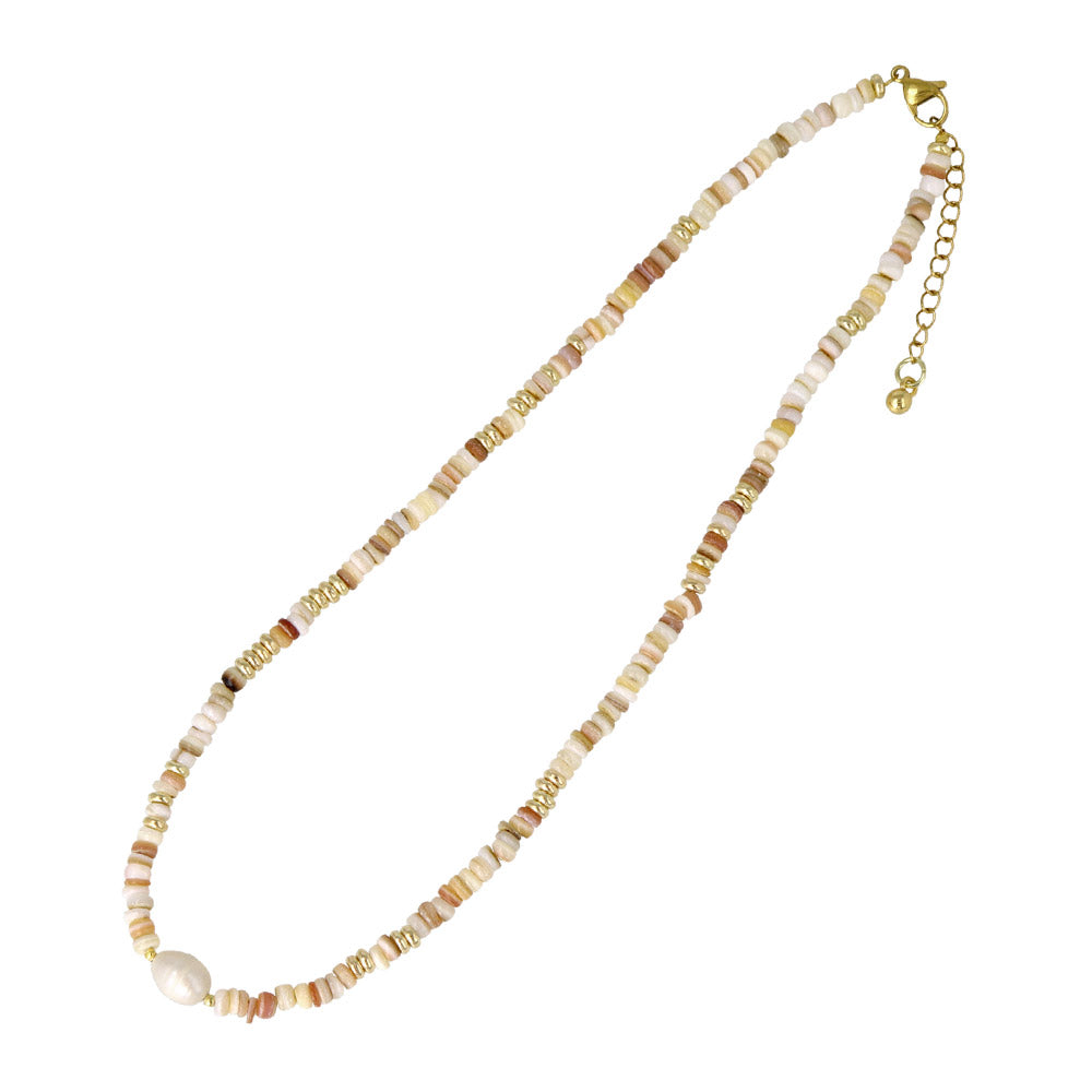 Mixed Bead Stainless Steel Necklace