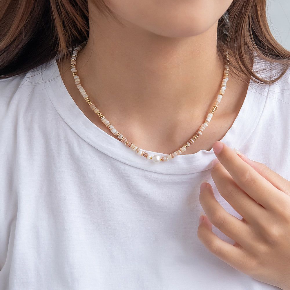 Mixed Bead Stainless Steel Necklace