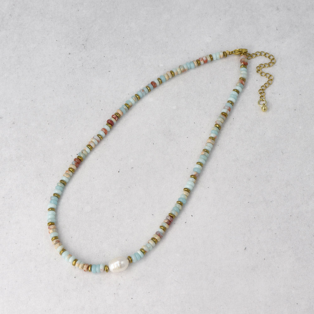 Mixed Bead Stainless Steel Necklace