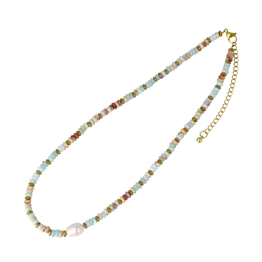 Mixed Bead Stainless Steel Necklace