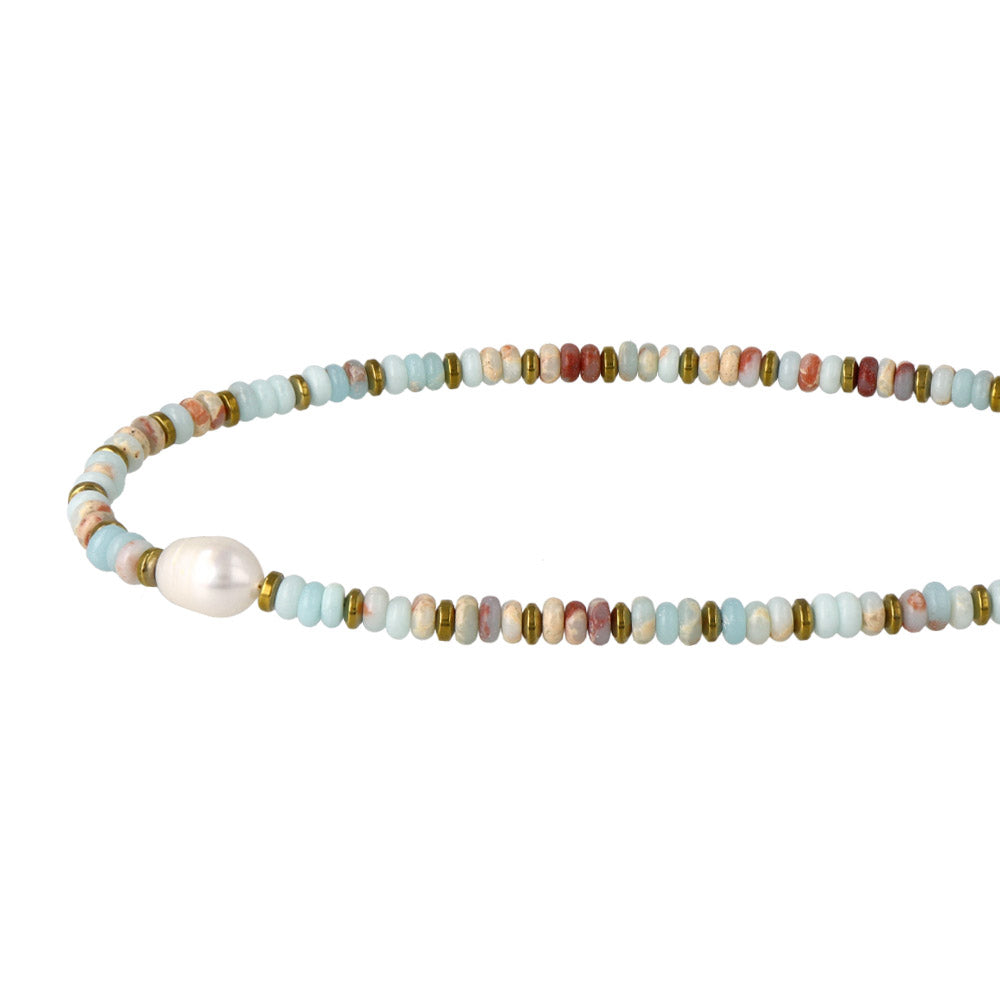 Mixed Bead Stainless Steel Necklace