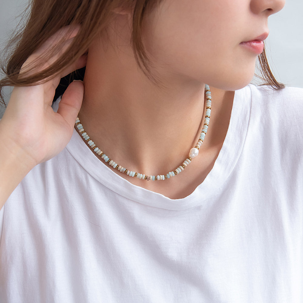 Mixed Bead Stainless Steel Necklace