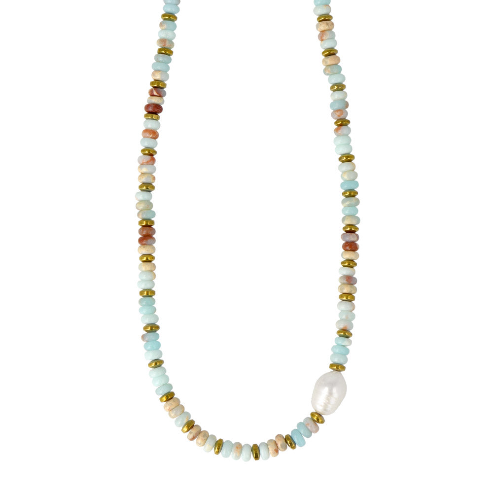 Mixed Bead Stainless Steel Necklace
