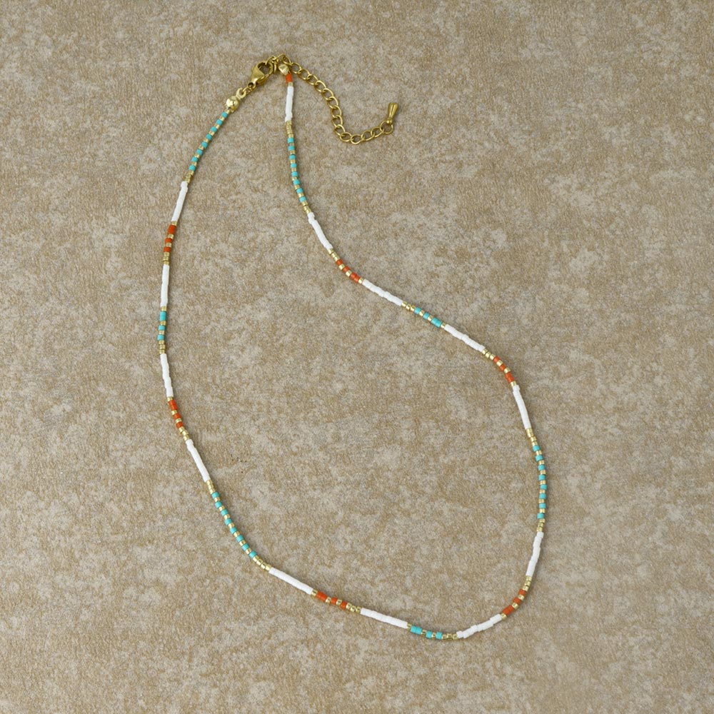 Mixed Bead Stainless Steel Necklace