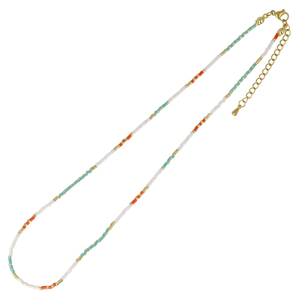 Mixed Bead Stainless Steel Necklace