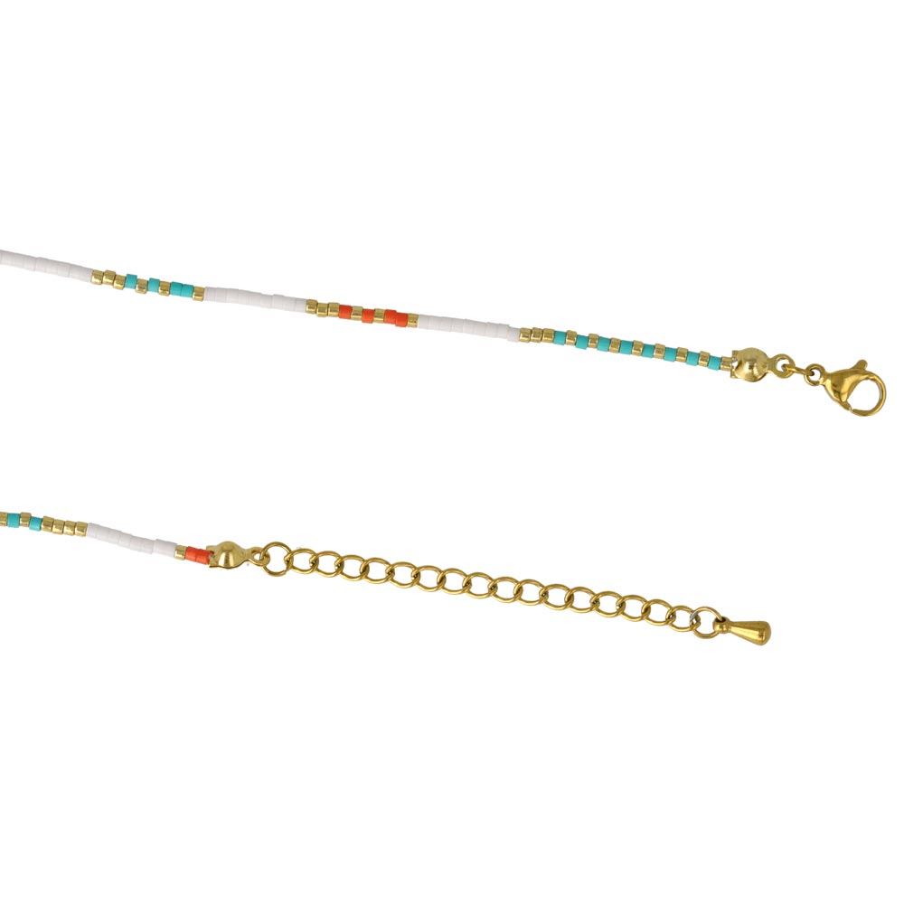 Mixed Bead Stainless Steel Necklace