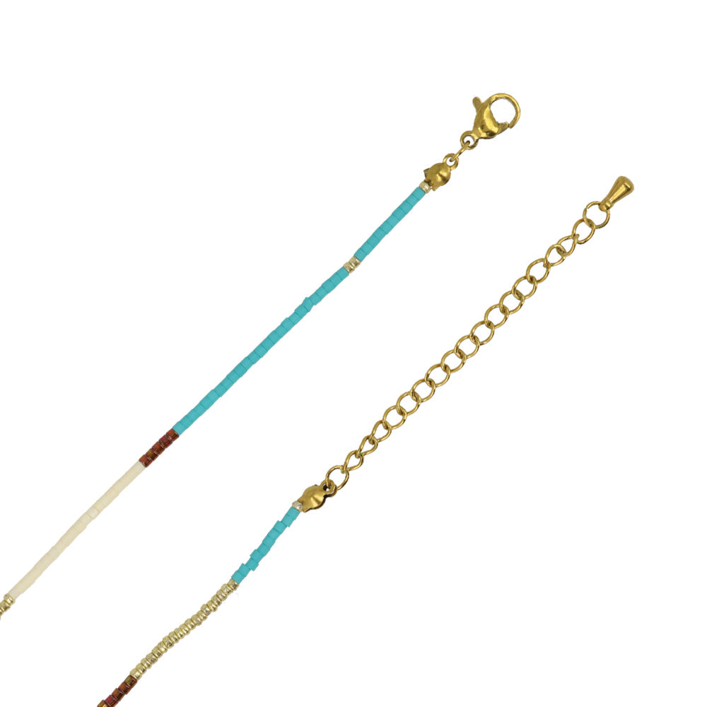 Mixed Bead Stainless Steel Necklace
