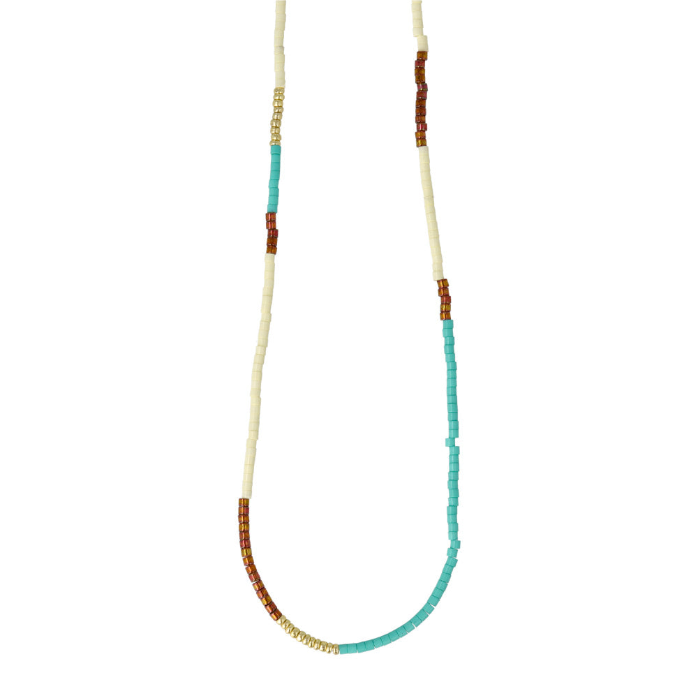 Mixed Bead Stainless Steel Necklace