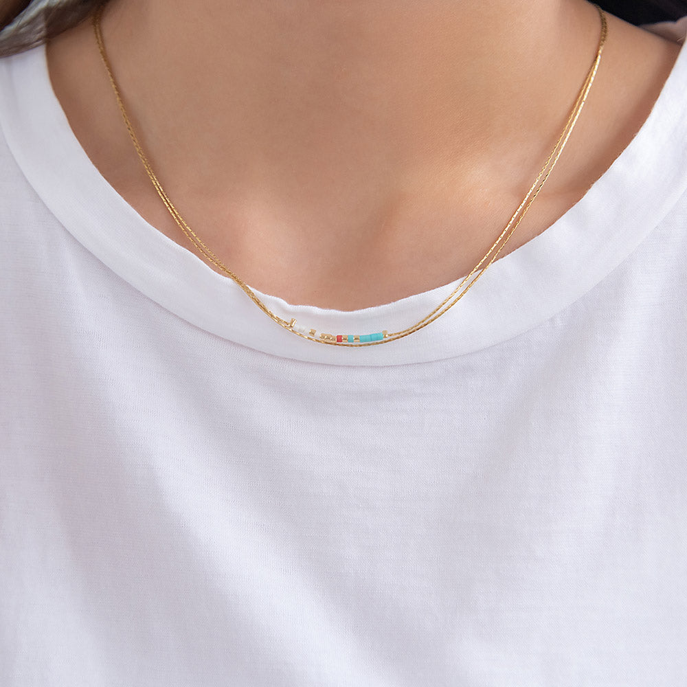 Beaded Double Starnd Necklace