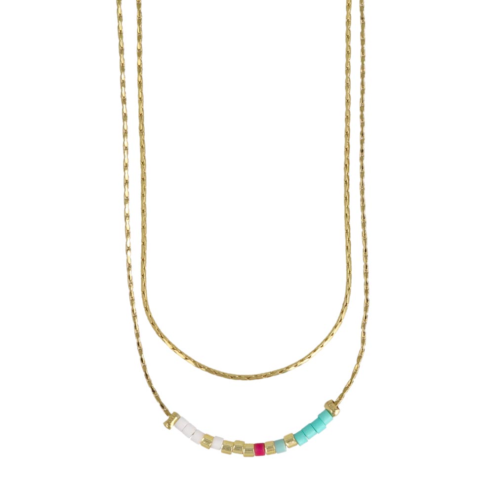 Beaded Double Starnd Necklace