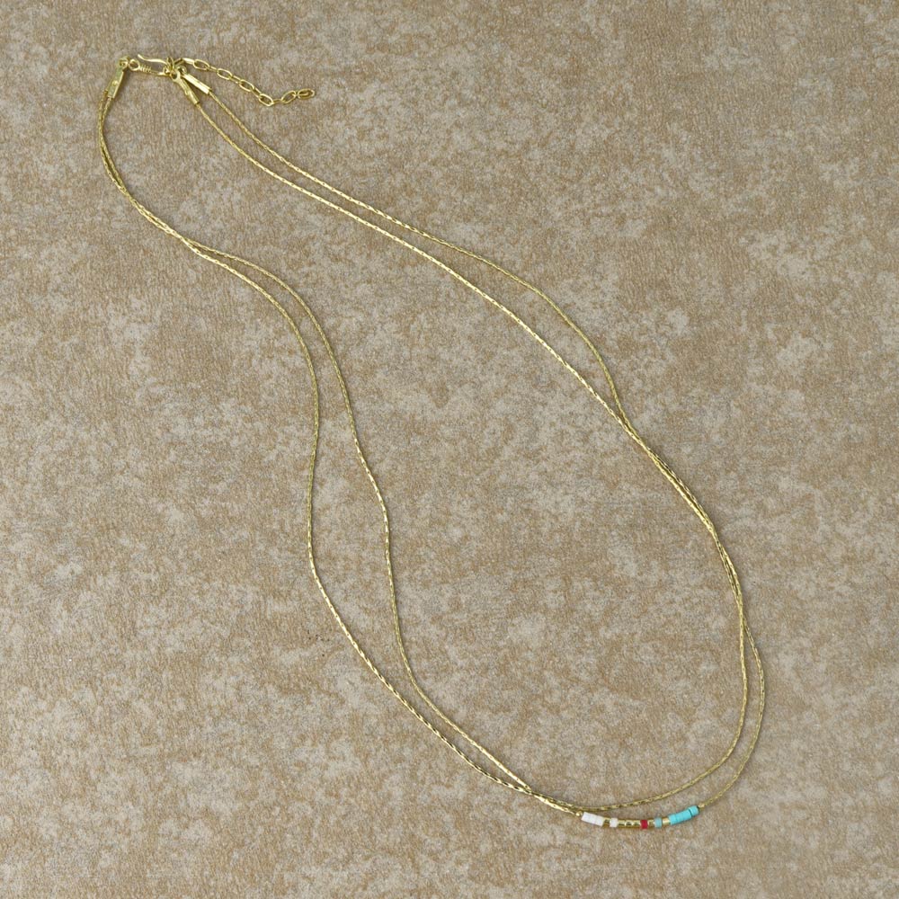 Beaded Double Strand Necklace - osewaya